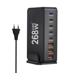 268W 240W Desktop GaN Quick PD Charger 8 Ports USB Type C USA EU AUS UK Plug Adapter Mobile Phone Laptop PC Charging Dock Stand