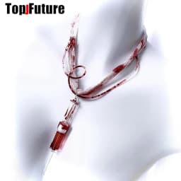 Women Men Harajuku Gothic Lolita Cosplay Punk Syringe necklace Subculture Spice Y2K Girl Collar bloody choker chokers Turques