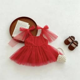 0-2 Year Old Baby Dress Summer New Newborn Centennial Birthday Party Girl Princess Dress Sleeveless Mesh Romper Dress