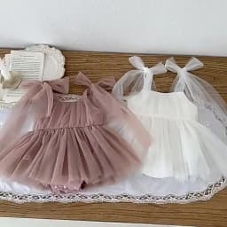 0-2 Year Old Baby Dress Summer New Newborn Centennial Birthday Party Girl Princess Dress Sleeveless Mesh Romper Dress