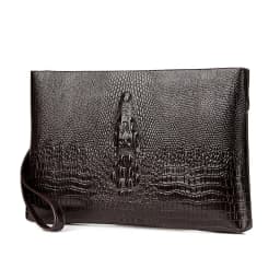 Luxury Brand Men Clutch Bag Fashion Long Wallet Men Leather Double Zipper Business Purse Black Brown Casual Male Handy Money Bag
