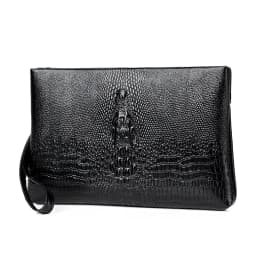 Luxury Brand Men Clutch Bag Fashion Long Wallet Men Leather Double Zipper Business Purse Black Brown Casual Male Handy Money Bag