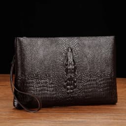 Luxury Brand Men Clutch Bag Fashion Long Wallet Men Leather Double Zipper Business Purse Black Brown Casual Male Handy Money Bag