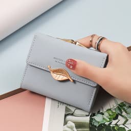 New Purse Female Japan and South Korea Small Fresh PU Solid Color Three Fold Bag Multi-Card Folding Large Capacity Coin Student
