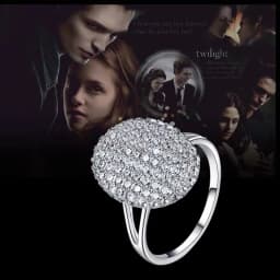 Authentic S925 sterling silver set with diamond Twilight Breaking Dawn Bella engagement wedding ring Fashion jewelry gift