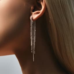 MODIAN 925 Sterling Silver Sparkling Long Tassel Hoop Earrings Trendy Party Luxury Buckle Earrings For Women Fine Jewelry Gifts