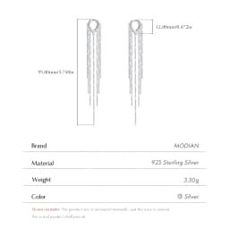 MODIAN 925 Sterling Silver Sparkling Long Tassel Hoop Earrings Trendy Party Luxury Buckle Earrings For Women Fine Jewelry Gifts