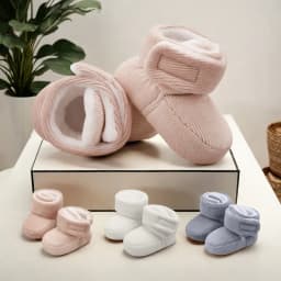Winter Baby Cotton Shoes Thick Plush Snow Boots Soft Casual Walking Shoes for 0-18 Month Old Comfortable Toddler Footwear
