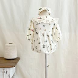 Autumn Newborn Infant Baby Girls Sweet Flower Romper + Headband Muslin Lapel Rompers Kids Onepiece Fashion Baby Clothing