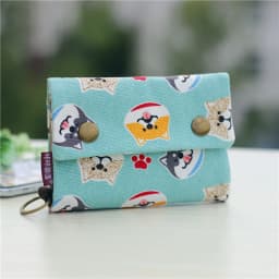 Handmade Three Fold Fabric Wallet Women Men Simple Short Zipper Purses for Teens Personality Multi-function Key Bag Card Holder