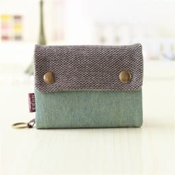 Handmade Three Fold Fabric Wallet Women Men Simple Short Zipper Purses for Teens Personality Multi-function Key Bag Card Holder