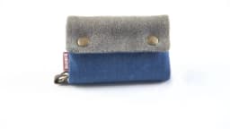 Handmade Three Fold Fabric Wallet Women Men Simple Short Zipper Purses for Teens Personality Multi-function Key Bag Card Holder