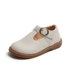 Spring Autumn Boy Leather Shoe Fashion Vintage Girls' Flat Shoes T-strap Children School Mary Janes Soft Soled Kids Single Shoes
