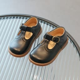 Spring Autumn Boy Leather Shoe Fashion Vintage Girls' Flat Shoes T-strap Children School Mary Janes Soft Soled Kids Single Shoes