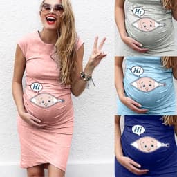 Cute Maternity Dress Loose Casual Dress Women Maternity Clothes Plus Size Pregnant Woman Maternity Dress