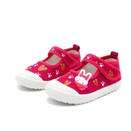 JGSHOWKITO Girls Canvas Shoes Soft Sports Shoes Kids Running Sneakers Candy With Cartoon Rabbit Carrots Prints Children