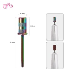 BNG 10Pcs Mandrel Nail Drill Bits for Nail Sanding Bands Nail Drill Shaft 3/32'' Drill Bits for Nails Mandrel Bit Manicure Tools