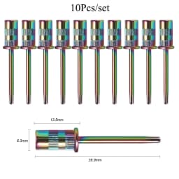 BNG 10Pcs Mandrel Nail Drill Bits for Nail Sanding Bands Nail Drill Shaft 3/32'' Drill Bits for Nails Mandrel Bit Manicure Tools