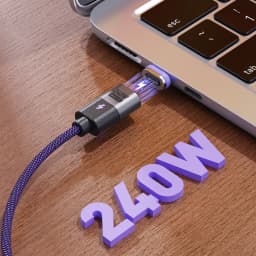 240W PD3.1 Magnetic Charging Cable Ultra thin Nylon Braided Cord ctoc 48V 5A Super Quick fast 100W for Xiaomi Samsung Emarker