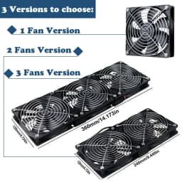12cm 3000RPM Exhaust Fan Bathroom Cooling Fan with Controller 3V-12V Btc Machine Chassis Workstation Cabinet Radiator Server Fan