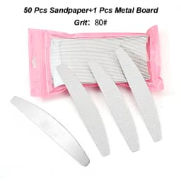 50pcs Sandpaper and Steel Filer for Nail Manicure Pedicure Double-sided Set Tearable Durable Accessoires Gel Polish Equipment
