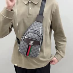 Men's Multifunction Messenger Bag Shoulder Cloth Chest Bags Crossbody Casual  Handbag with Earphone Hole