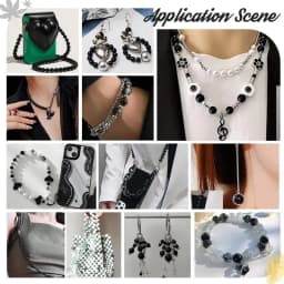 900pcs 6mm Marble Glass Beads 15 Color Black White Bracelet Beads Round Loose Beads Crystal Bead for Bracelet Earring Necklace