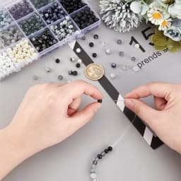 900pcs 6mm Marble Glass Beads 15 Color Black White Bracelet Beads Round Loose Beads Crystal Bead for Bracelet Earring Necklace