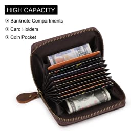 Crazy Horse Leather Business Card Holder Wallet RFID Bank/ID/Credit Card Case Anti Demagnetization Organizer Wallets