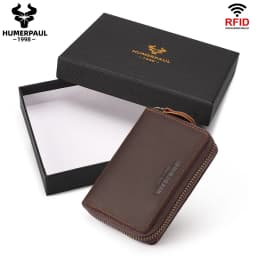 Crazy Horse Leather Business Card Holder Wallet RFID Bank/ID/Credit Card Case Anti Demagnetization Organizer Wallets