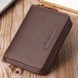 Crazy Horse Leather Business Card Holder Wallet RFID Bank/ID/Credit Card Case Anti Demagnetization Organizer Wallets