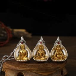 The Green Tara Avalokitesvara Manjushri Amitabha Buddha Pendant Necklace For Men Jewelry Blessing Amulet Necklace Women Gift