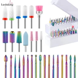 30Pcs Nail Drill Bits Ceramic Diamond Cuticle Efile Carbide Remover for Home Salon Acrylic Gel Nail Manicure Pedicure Tools