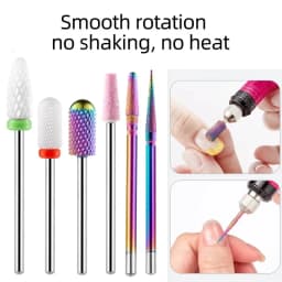 30Pcs Nail Drill Bits Ceramic Diamond Cuticle Efile Carbide Remover for Home Salon Acrylic Gel Nail Manicure Pedicure Tools