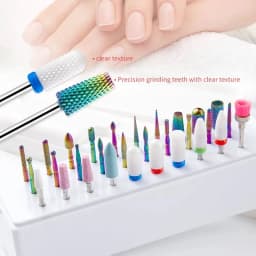30Pcs Nail Drill Bits Ceramic Diamond Cuticle Efile Carbide Remover for Home Salon Acrylic Gel Nail Manicure Pedicure Tools