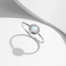 MODIAN 925 Sterling Silver Vintage Sunflower Delicate Opal Trendy Ring For Women White Gold Plated Stackable Fine Jewelry Gift