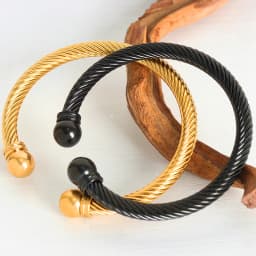 Liora Simple Twisted Cuff Bracelets For Women Men 316L Stainless Steel Round Wristband Bangle Unisex Fashion Waterproof Jewelry