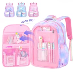 3Pcs School Backpack For Girls Large Capacity Kid's School Bag with Lunch Pancil Carry Case Bag Travel Backpack Child Gift