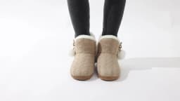 Litfun Winter Warm Plush Boots For Women Outdoor Soft Sole Non-slip Knit Furry Snow Boots Indoor Cozy Fur House Cotton Slippers