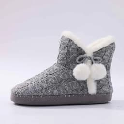 Litfun Winter Warm Plush Boots For Women Outdoor Soft Sole Non-slip Knit Furry Snow Boots Indoor Cozy Fur House Cotton Slippers