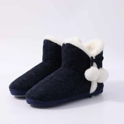 Litfun Winter Warm Plush Boots For Women Outdoor Soft Sole Non-slip Knit Furry Snow Boots Indoor Cozy Fur House Cotton Slippers