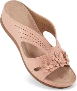 Woman  2024 Trend Women's Slippers Casual Flower Hollow Wedge Beach Shoes Outdoor Fashion Platform Comfortable Non-slip Sandals