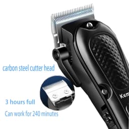 Kemei cordless professional hair clipper beard hair trimmer for men electric beard hair cutting kit machine rechargeable lithium