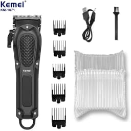 Kemei cordless professional hair clipper beard hair trimmer for men electric beard hair cutting kit machine rechargeable lithium