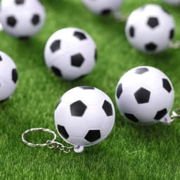 24 Pack White Soccer Keychains,Mini Soccer Stress Ball Keychains,Sports Ball Keychains,School Carnival Reward for Kids