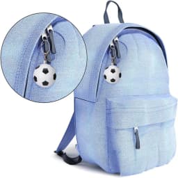 24 Pack White Soccer Keychains,Mini Soccer Stress Ball Keychains,Sports Ball Keychains,School Carnival Reward for Kids