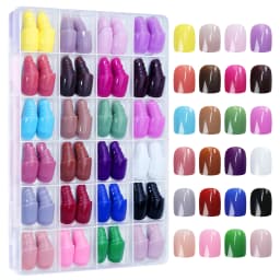 576Pc False Nail Press On Acylic Nails Extension Square Ballet Almond Full Cover Soft Gel Tips Extension DIY Manicure Kits Tools