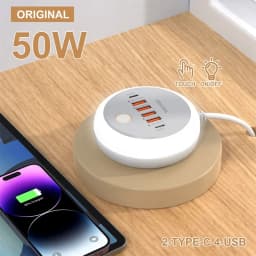 50W Multi Ports Power Strip USB Socket Type C Fast Charging Wall Charger For iPhone 16 Xiaomi Quick Charge Mobile Phone Charger