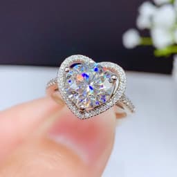 Classic 6 Prong Diamond Ring D Color 1ct Moissanite VVS Round Cut Lab Diamond Ring for Women Engagement Wedding Band Jewelry