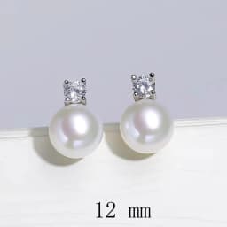 Senlissi-New Fashion 6A Lofty 8-12mm Freshwater Pearl Stud 18k Earrings for Women S925 Sterling Silver Jewelry Girlfriend Gifts